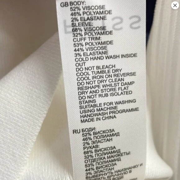 NEW REISS Sloane tie neck sheer sleeve knit top - Picture 9 of 9